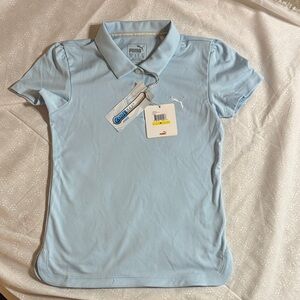 Girls Puma Sky Blue Short Sleeve Polo